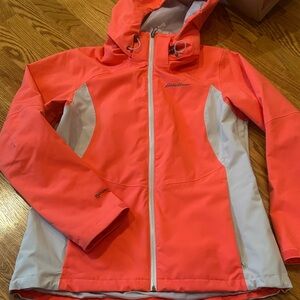 Eddie Bauer Vibrant Coral and Light Gray Jacket
